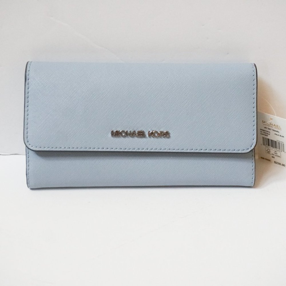 Michael Kors Light Blue Leather Wallet